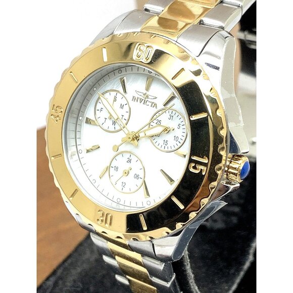 Invicta Women's Watch Angel 29110 Quartz Mother of Pearl Dial Two Tone Steel - Picture 1 of 14